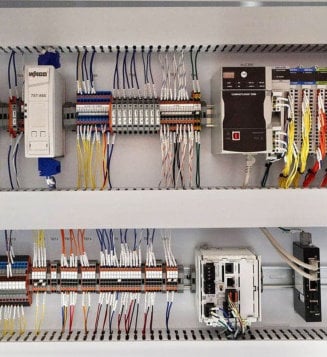 young profession technician engineer operate heavy machine